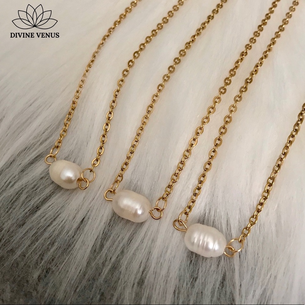 Pearl Choker Gold Plated Stainless Steel